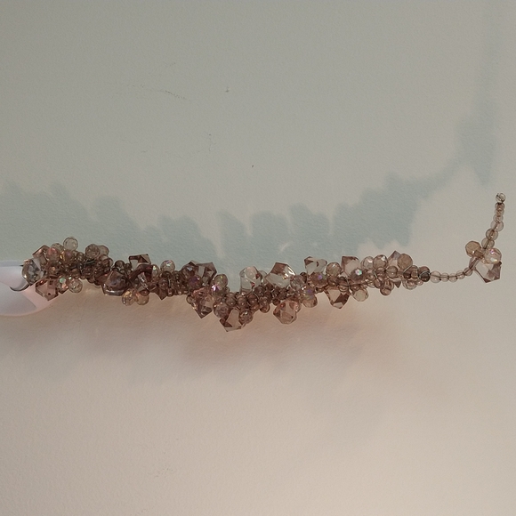 - Light clear purple topaz irradescent beaded hanging crystal decor - Picture 3 of 5